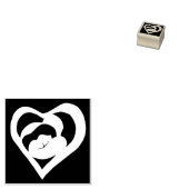 Houten stempel - Knuffelend hart (Gestempeld)