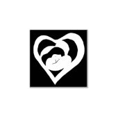 Houten stempel - Knuffelend hart (Afrduk)