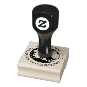 Houten stempel met eigen familienaam Wolf Moon Ret (Stempel)