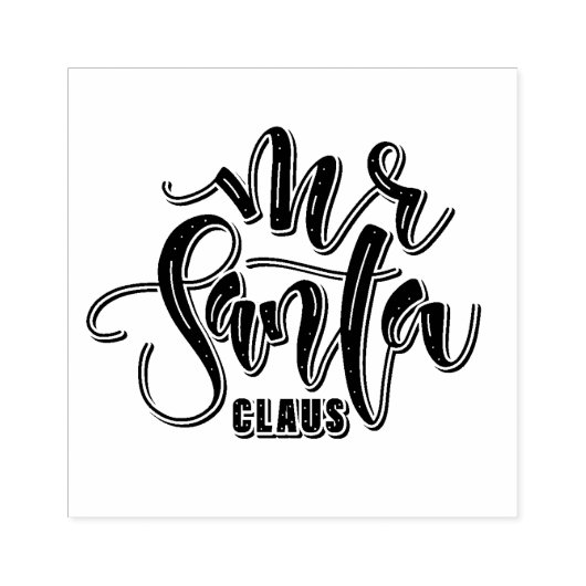 Houten stempel met kerstman (Afrduk)