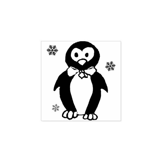 Houten stempel - pinguïn (Afrduk)