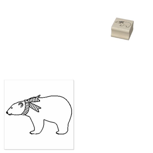 Houten stempel - Polair beer (Gestempeld)