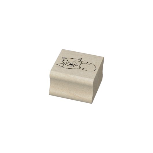 Houten stempel - Sleeping Fox (Stempel)