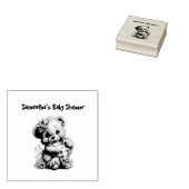 Houten stempel teddybeer baby shower (Gestempeld)