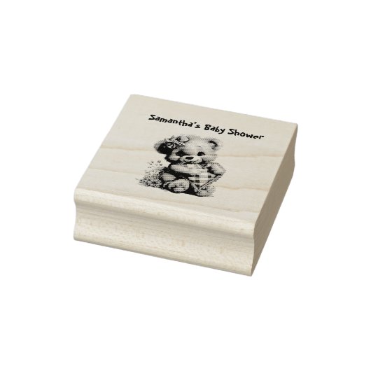 Houten stempel teddybeer baby shower (Stempel)
