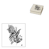 Houten stempel van handgetekende palmblad (Gestempeld)