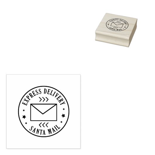 Houten stempel voor kerstman expresse-mail (Gestempeld)