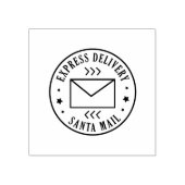 Houten stempel voor kerstpost expreslevering van d (Afrduk)