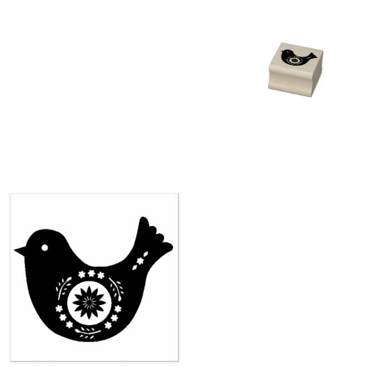 Houten stempel - Zweeds stijlvogelontwerp (Gestempeld)
