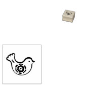 Houten stempel - Zweeds stijlvogelontwerp 2 (Gestempeld)