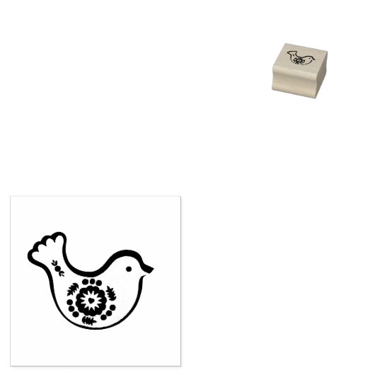 Houten stempel - Zweeds stijlvogelontwerp 2 (Gestempeld)