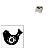 Houten Stempel - Zweedse Stijl Vogelontwerp (Gestempeld)