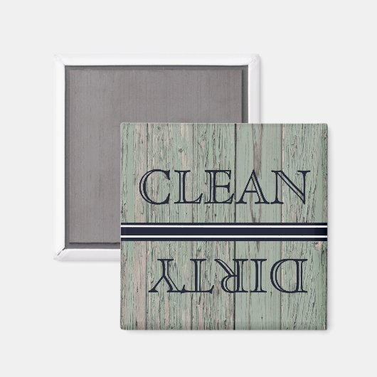 Houten Stijl Afwasmachine Magneet Schoon & Vuil (Voorkant / Achterkant)