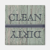 Houten Stijl Afwasmachine Magneet Schoon & Vuil (Voorkant)