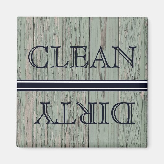 Houten Stijl Afwasmachine Magneet Schoon & Vuil (Voorkant)