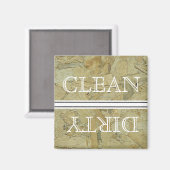 Houten Stijl Afwasmachine Magneet Schoon & Vuil (Voorkant / Achterkant)