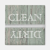 Houten Stijl Afwasmachine Magneet Schoon & Vuil (Voorkant)