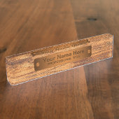 Houten Stijl Koper Bar Naamplaat Naambordje (Zijkant)