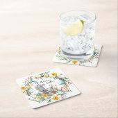 Houten stoel en paaseieren en bloemenpaas kartonnen onderzetters (Insitu)