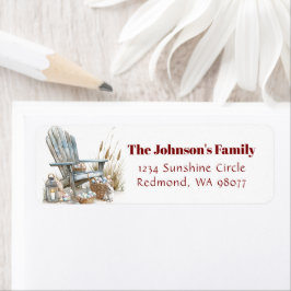 Houten stoel met paaseieren adres etiket