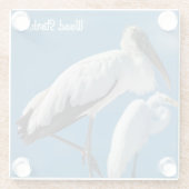 Houten Stork Glazen Onderzetter (Achterkant)