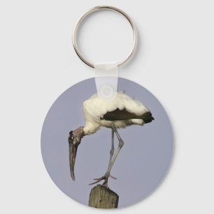 Houten Stork Sleutelhanger