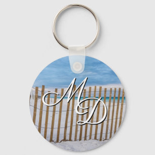 Houten Strand Omheining Zonsopgang Destin Sleutelh Sleutelhanger