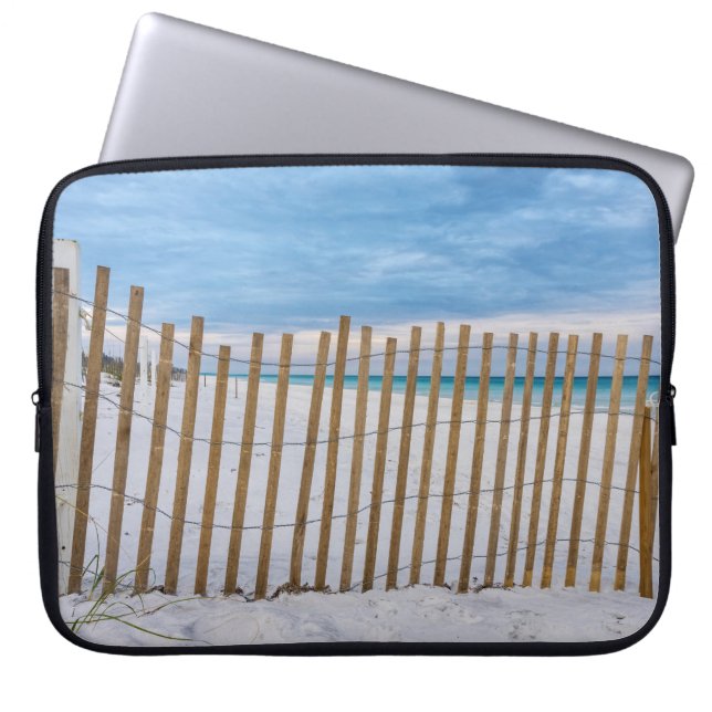 Houten Strandhek Sunrise Destin Laptop Sleeve (Voorkant)