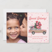 Houten SUV Rozen Foto Valentijn Kaart (Voorkant)