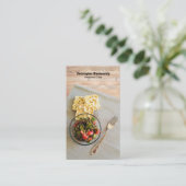 Houten tabel Persoonlijke Chef QR-code instellen Visitekaartje (Staand voorkant)