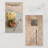 Houten tabel Persoonlijke Chef QR-code instellen Visitekaartje (Voorkant / Achterkant)