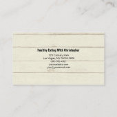 Houten tafel Persoonlijke Chef Aangepast plaatsen Visitekaartje (Achterkant)