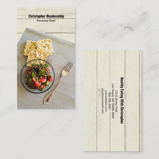 Houten tafel Persoonlijke Chef Aangepast plaatsen Visitekaartje (Voorkant / Achterkant)