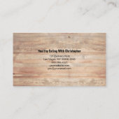 Houten tafel Persoonlijke Chef instellen Visitekaartje (Achterkant)