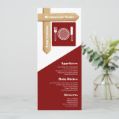 Houten Tafelbord Instelling, Restaurant Slimline Menu (Staand voorkant)