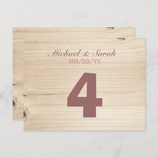 Houten tafelnummer (Voorkant / Achterkant)