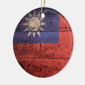 Houten Taiwanese vlag Keramisch Ornament (Links)