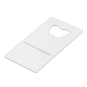 Houten tandenstoker creditkaart flessenopener (Voorkant Gekanteld)