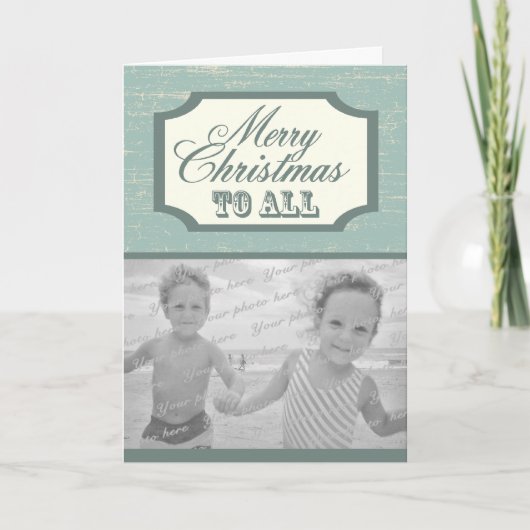  houten teken kerst met foto feestdagen kaart (Voorkant)