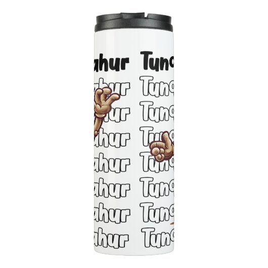 Houten Teken Tunq Tunq Graphic Thermosbeker (Achterkant)