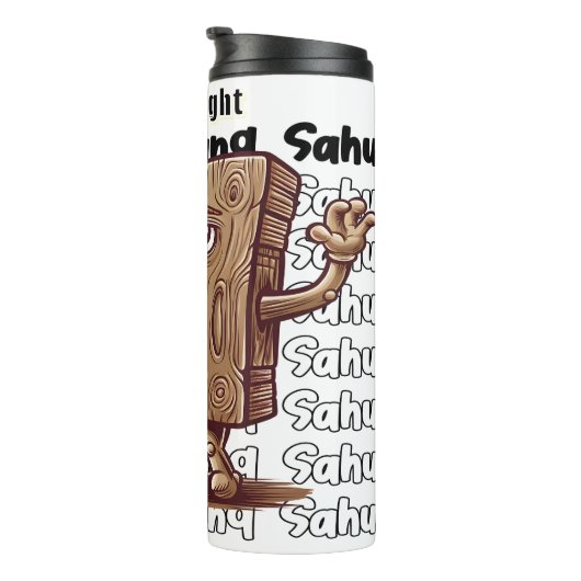 Houten Teken Tunq Tunq Graphic Thermosbeker (Geroteerd rechts)