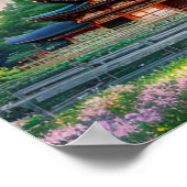 Houten tempel in het hart van de Natuur Poster (Hoek)