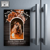 Houten Terracotta Trouwfoto Save the Date Magnetische Uitnodiging