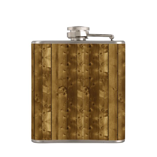 Houten textiel heupfles (Achterkant)