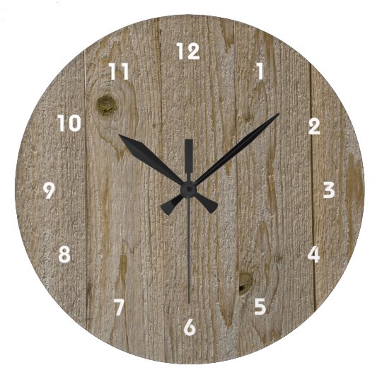 Houten textielklok grote klok Zazzle.nl