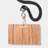 Houten textuur badge (Achterkant met lanyard)