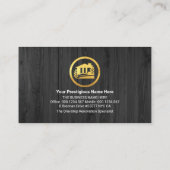 Houten Textuur Hamer Jouw naam in Goud Visitekaartje (Achterkant)