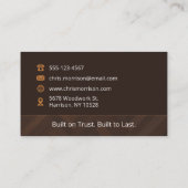 Houten textuur Handyman & General Contractor Visitekaartje (Achterkant)