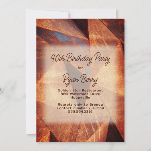 Houten Textuur Jongens Verjaardagsfeestuitnodiging Kaart (Voorkant)