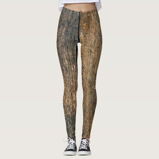 Houten textuur leggings (Voorkant)